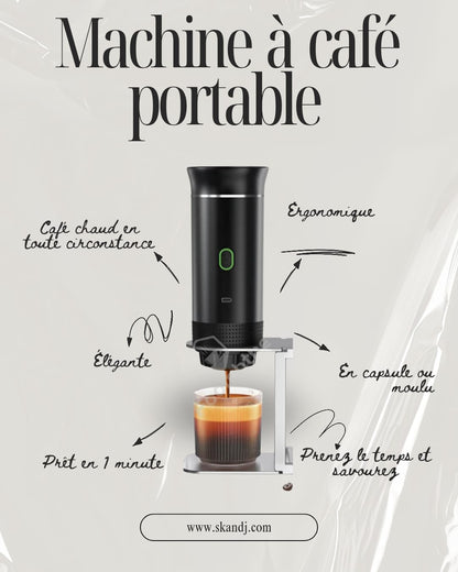 Wireless Electric Portable Espresso Coffee Machine for Car & Home Camping Coffee Maker 3-in-1 Capsule Powder Travel Coffee Maker