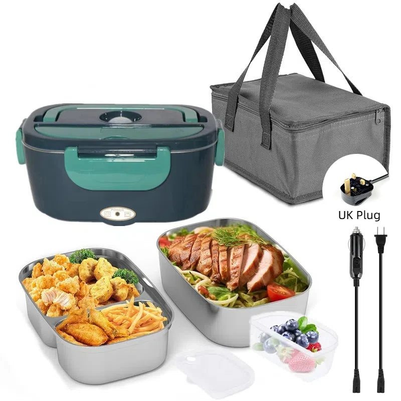 HOMEFISH 1.5L Electric Lunch Box 60W Speed Heating Car Or AC Heating Travel Office Home Use Gift Knife And Insulated Handbag