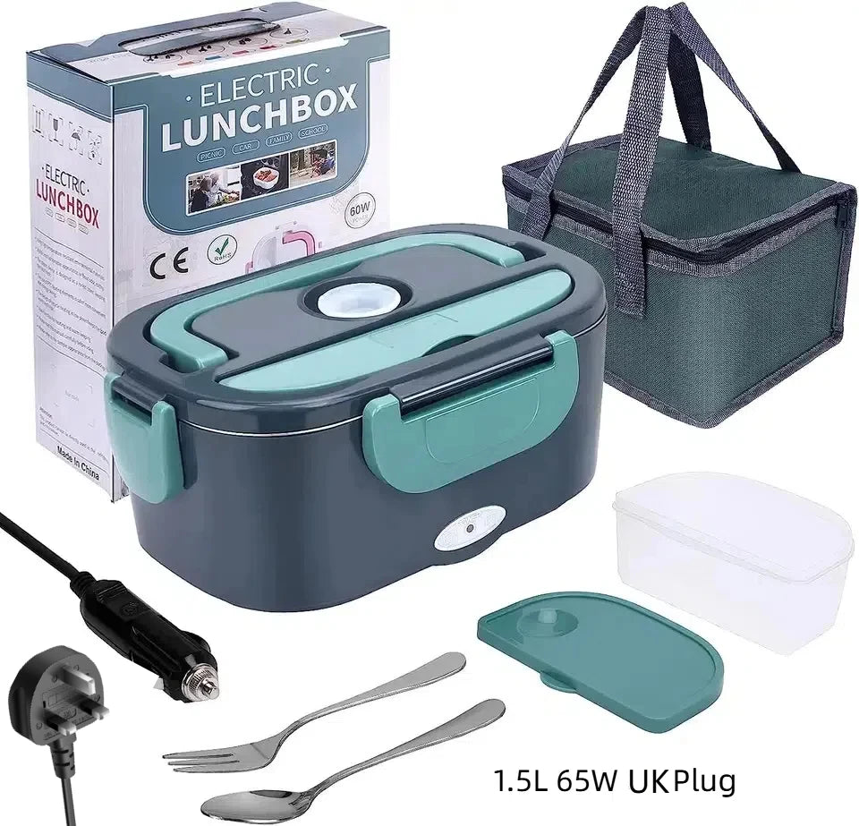 HOMEFISH 1.5L Electric Lunch Box 60W Speed Heating Car Or AC Heating Travel Office Home Use Gift Knife And Insulated Handbag