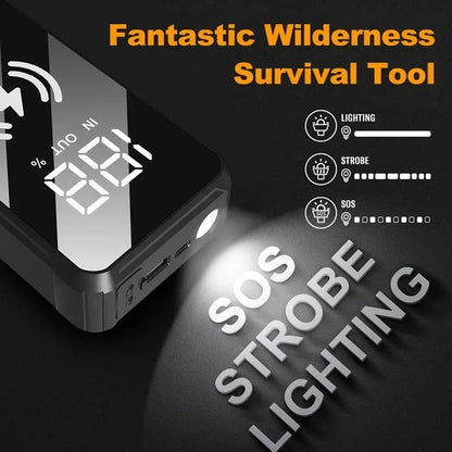 EAFC 2000A/1200A Car Battery Jump Starte 12V Portable Power Bank Wireless Fast Charging Emergency Power Booster Starting Device