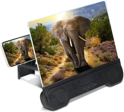 14" Cell Phone Screen Magnifier with Wireless Speaker Foldable Phone Stand with HD Screen Amplifier for Movies,Videos,Gaming