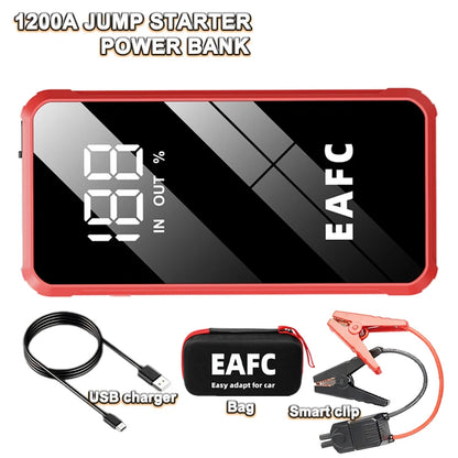 EAFC 2000A/1200A Car Battery Jump Starte 12V Portable Power Bank Wireless Fast Charging Emergency Power Booster Starting Device