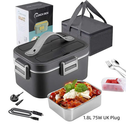 HOMEFISH 1.5L Electric Lunch Box 60W Speed Heating Car Or AC Heating Travel Office Home Use Gift Knife And Insulated Handbag